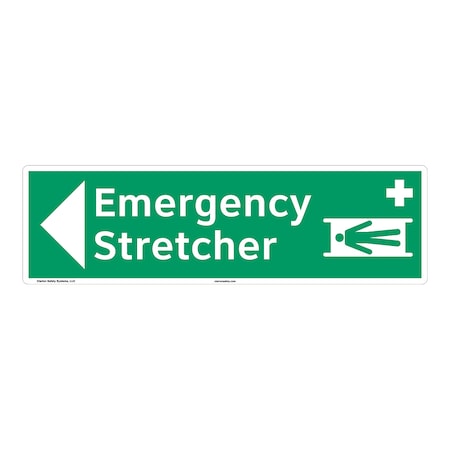 ANSI/ISO Compliant Emergency Stretcher Safety Signs Indoor/Outdoor Flexible Polyester (ZA) 17 X 5
